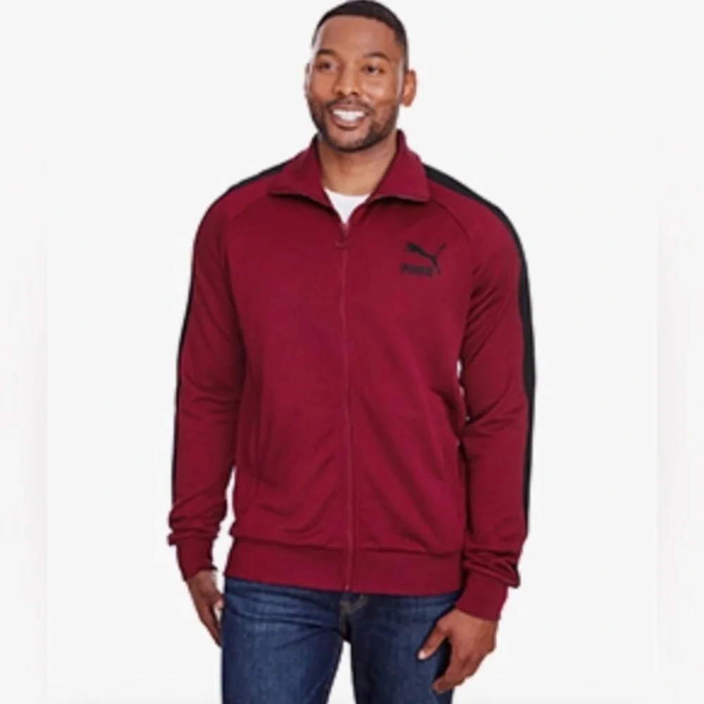 Puma Men's Rhubarb/Black Track Jacket LNWOT S #1299